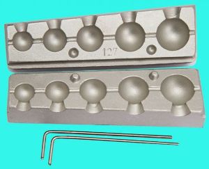 MOULE A PLOMBS OLIVE RONDE PERCEE  9/16/22/30/42 GRS